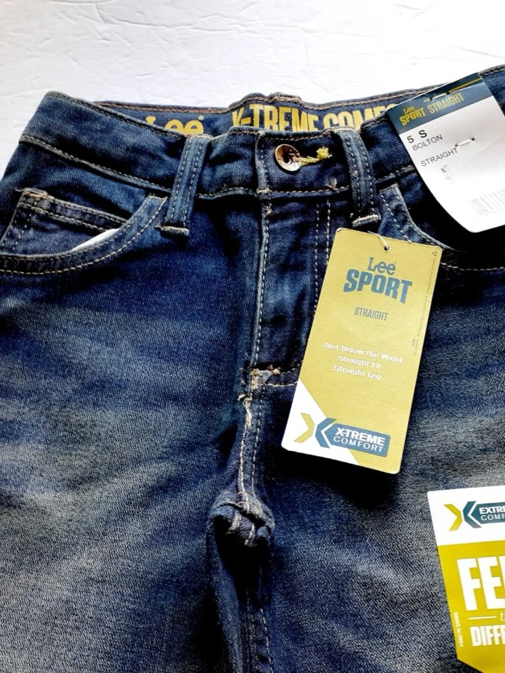 Lee Sport Boys Jeans Straight Adjustable Waist Extreme Comfort 5 Slim New